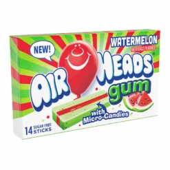 Airheads Watermelon Sugar Free Gum With Micro Candies - 14 Stick Pack