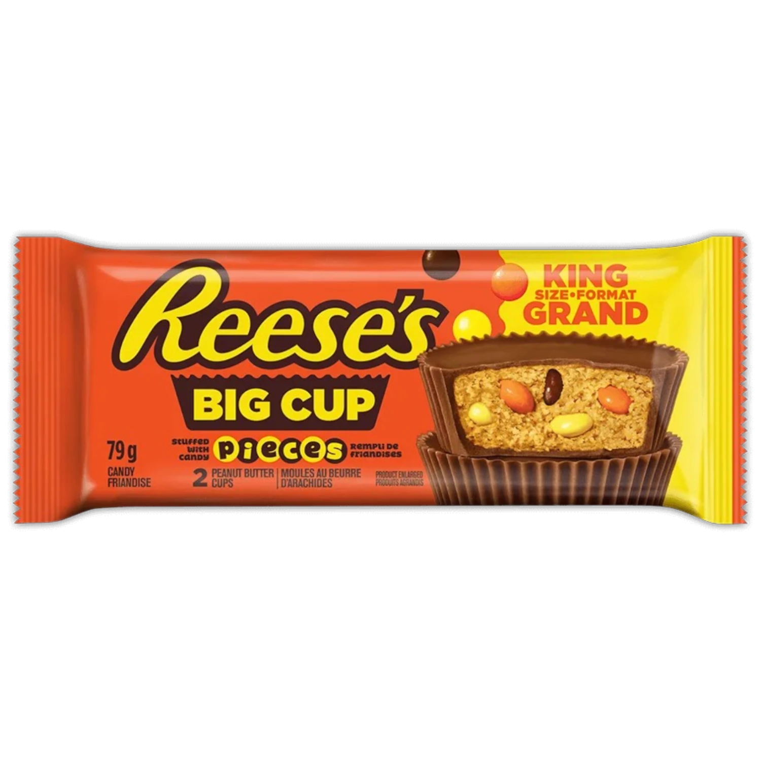 Reese's Big Cup Stuffed With Reese's Pieces KING SIZE (Canada) - 2.89oz (79g) 3 Reese's Big Cup Stuffed With Reese's Pieces KING SIZE (Canada) - 2.89oz (79g)