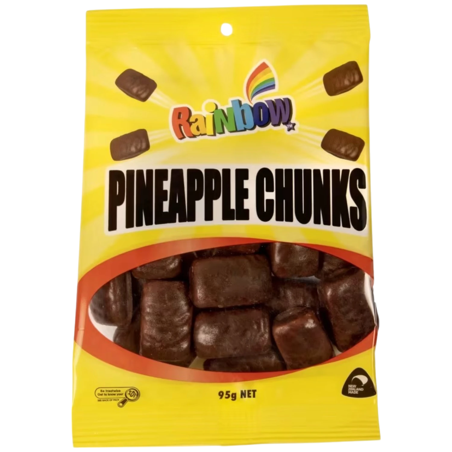 Rainbow Pineapple Chunks Peg Bag (New Zealand) - 3.35oz (95g) 3 Rainbow Pineapple Chunks Peg Bag (New Zealand) - 3.35oz (95g)