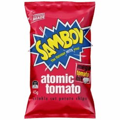 Samboy Atomic Tomato Potato Crisps Grab Bag (Australia) - 1.6oz (45g)
