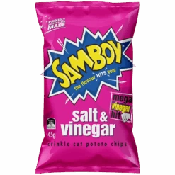 Samboy Salt & Vinegar Potato Crisps Grab Bag (Australia) - 1.6oz (45g)