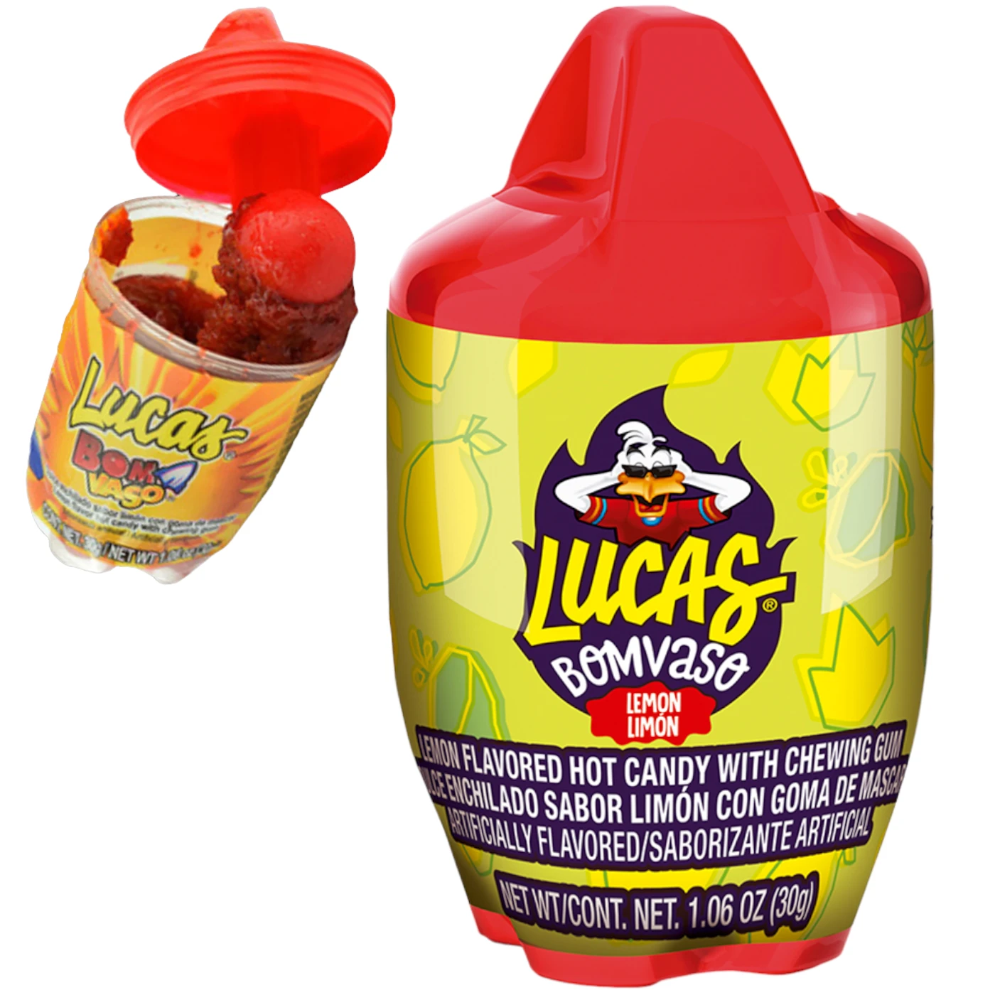Lucas Bomvaso Lemon Flavoured Hot Candy With Chewing Gum (Mexico) - 1.06oz (30g) 3 Lucas Bomvaso Lemon Flavoured Hot Candy With Chewing Gum (Mexico) - 1.06oz (30g)