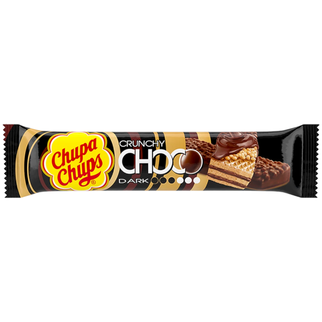 Chupa Chups Crunchy Dark Choco Bar (Italy) - 0.95oz (27g) 3 Chupa Chups Crunchy Dark Choco Bar (Italy) - 0.95oz (27g)