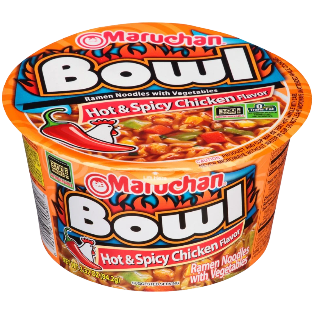 Maruchan Hot & Spicy Chicken Ramen Noodles Bowl - 3.31oz (94g) 3 Maruchan Hot & Spicy Chicken Ramen Noodles Bowl - 3.31oz (94g)