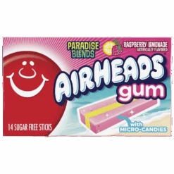 Airheads Paradise Blends Raspberry Lemonade Sugar Free Gum With Micro Candies - 14 Stick Pack