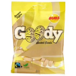 BUBS GOODY Banana & Caramel Ovals Peg Bag (Sweden) - 3.17oz (90g)