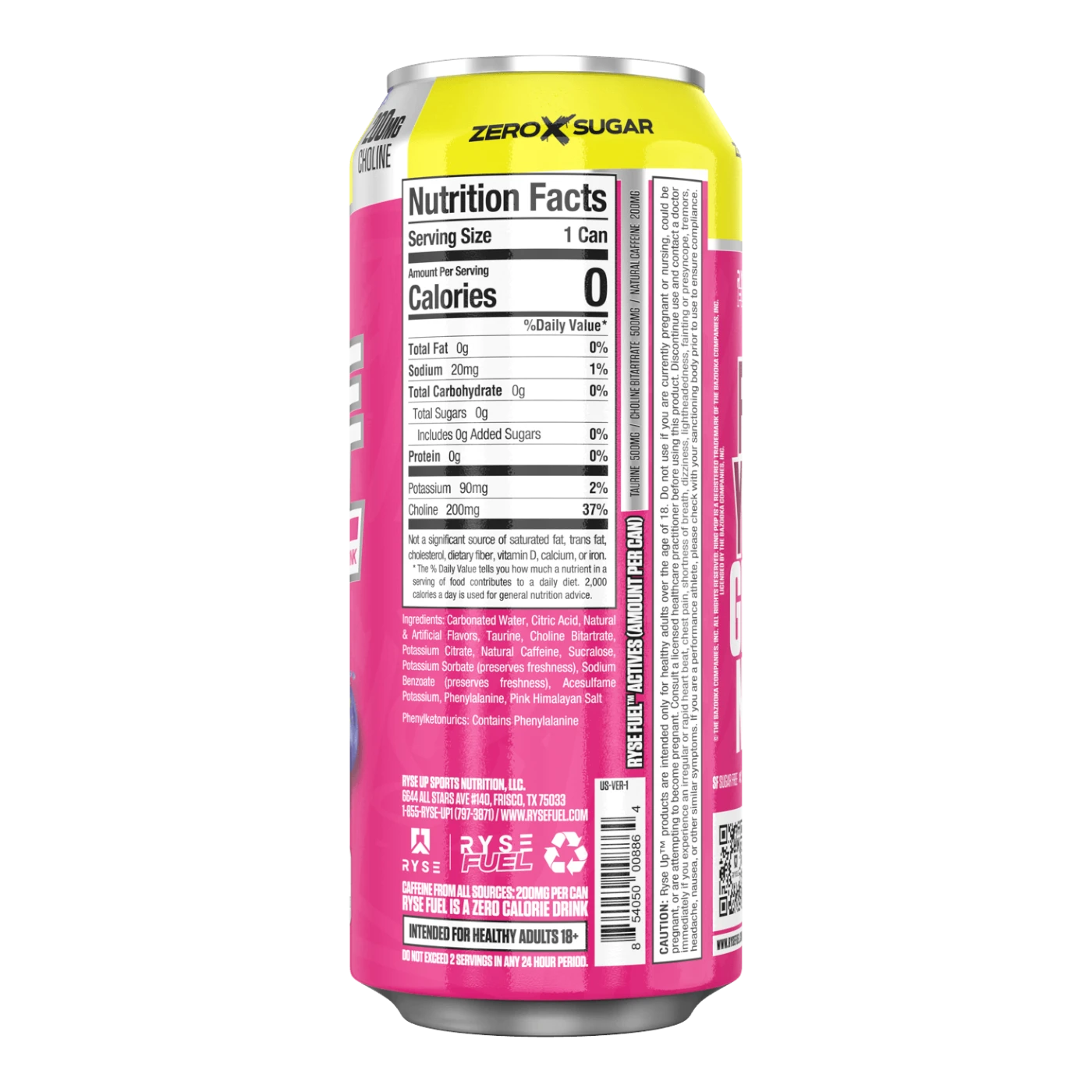 RYSE FUEL Ring Pop Berry Blast Flavour Energy Drink - 16fl.oz (473ml) 4 RYSE FUEL Ring Pop Berry Blast Flavour Energy Drink - 16fl.oz (473ml) - Image 2