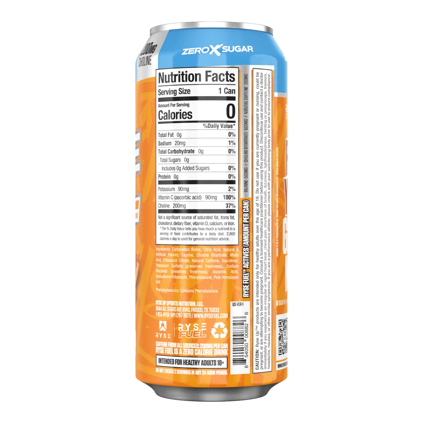 RYSE FUEL Sunny D Tangy Original Flavour Energy Drink - 16fl.oz (473ml) 4 RYSE FUEL Sunny D Tangy Original Flavour Energy Drink - 16fl.oz (473ml) - Image 2