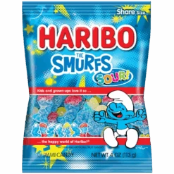 Haribo Sour Smurfs Peg Bag - 4oz (113g)
