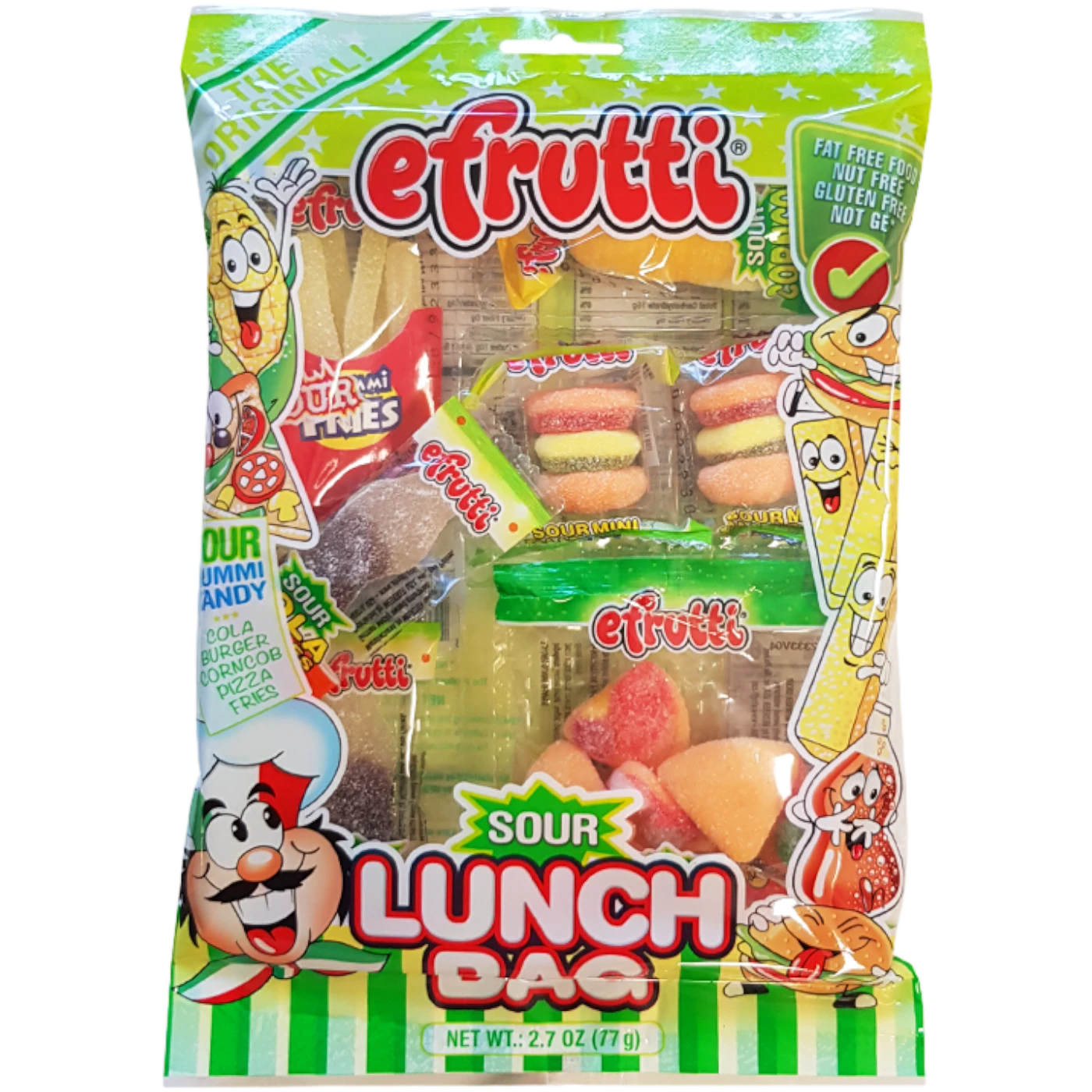 E.Frutti Sour Gummi Lunch Bag - 2.7oz (77g) 3 E.Frutti Sour Gummi Lunch Bag - 2.7oz (77g)